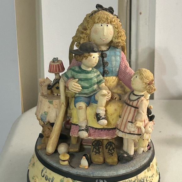 San Francisco Music Box Co 1997 Ruth Ninneman Mother’s Resin Music Box - Picture 4 of 14